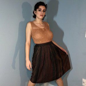 Vintage 1990s Brown Midi Skirt